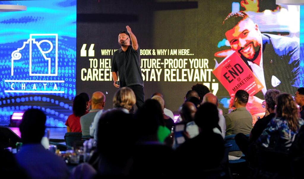role storytelling building powerful — storyteller presenting brand narrative audience