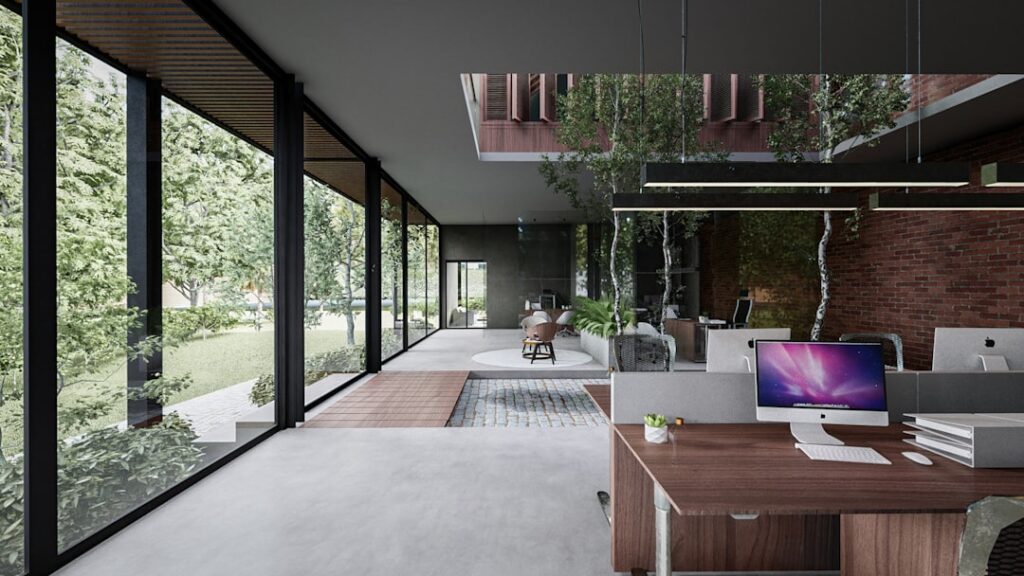 future luxury residential developments — Modern mansion floor plan workspace