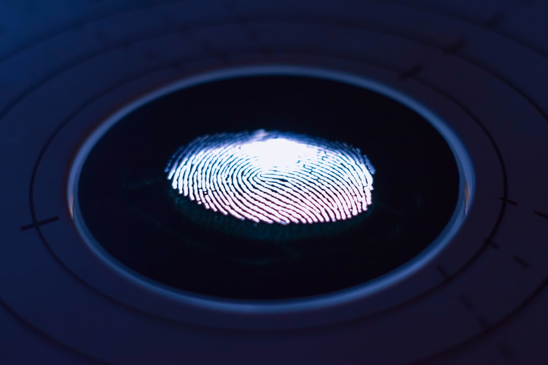digital identity systems online — biometric verification process showing fingerprint scanning and facial recognition technology