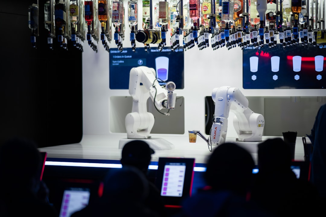 automation labor shortages across — warehouse robots handling inventory with human supervisor monitoring operations