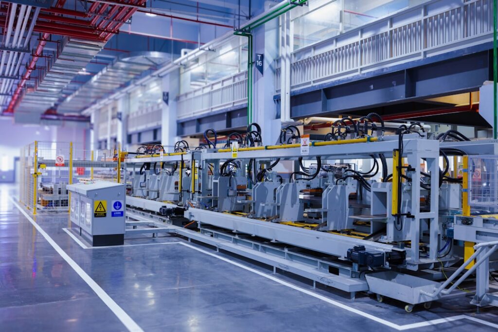 rise bio-based materials modern — sustainable manufacturing facility production line