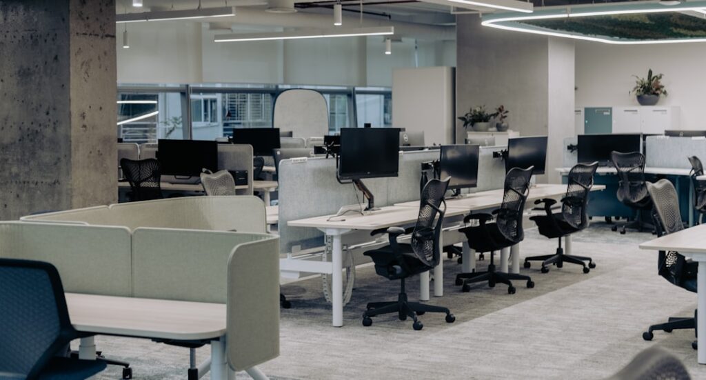 future office buildings era — modern office space collaborative workspace design